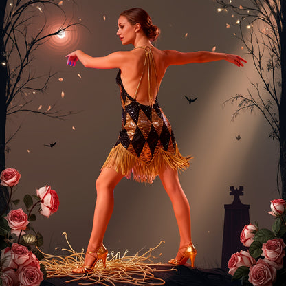 Fringed-robe frange doré