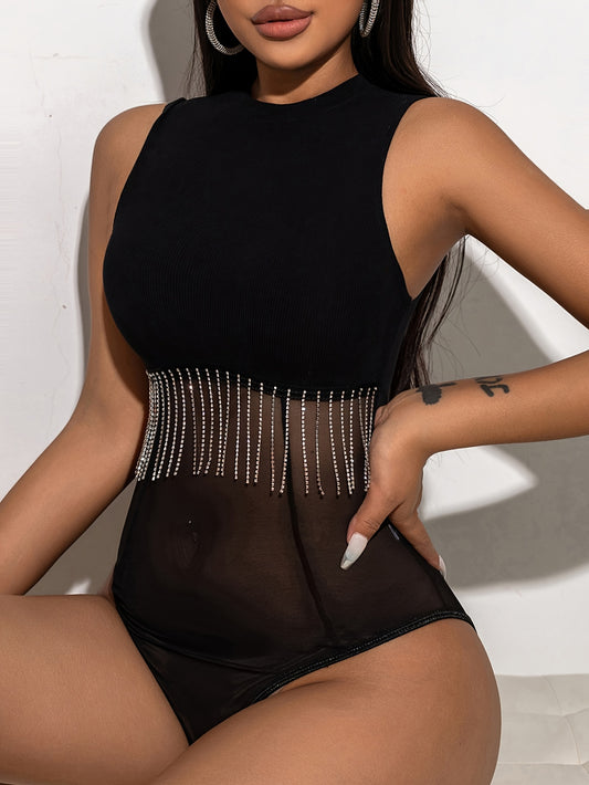 Strety- Body sexy transparent et frange