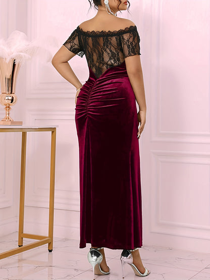 Velter – robe violette col halter Grande Taille