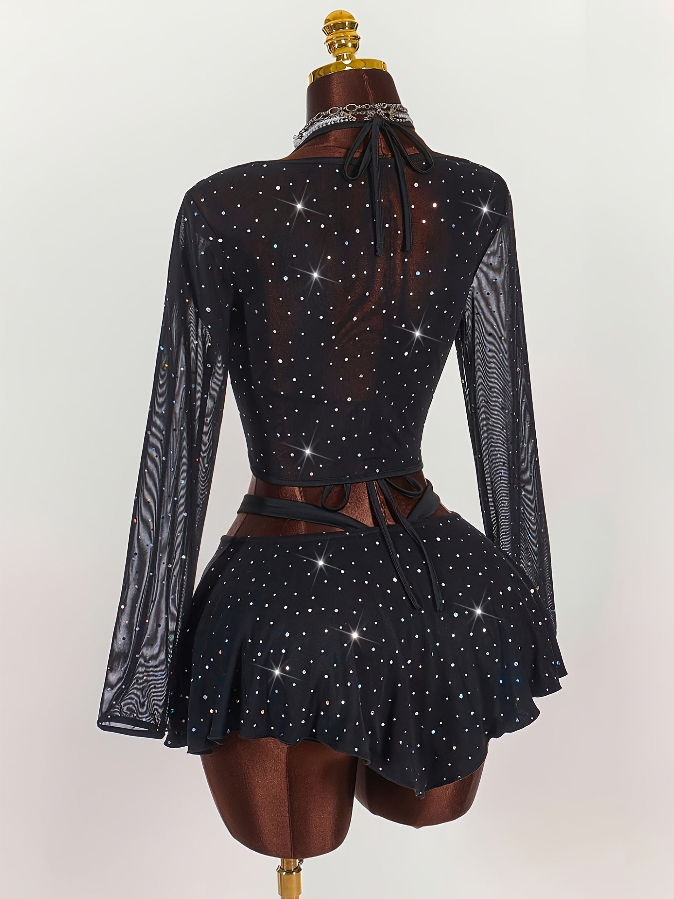 Starry- Ensemble noir étoilé Y2K S au XL