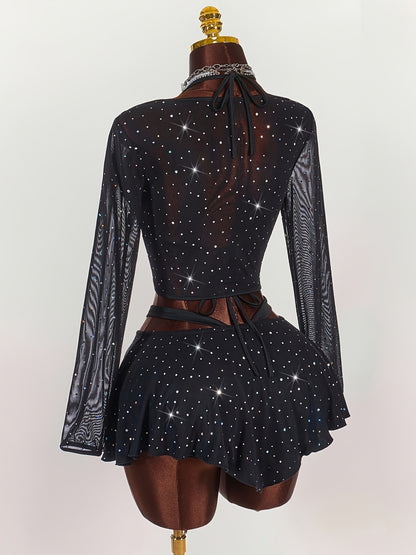 Starry- Ensemble noir étoilé Y2K S au XL