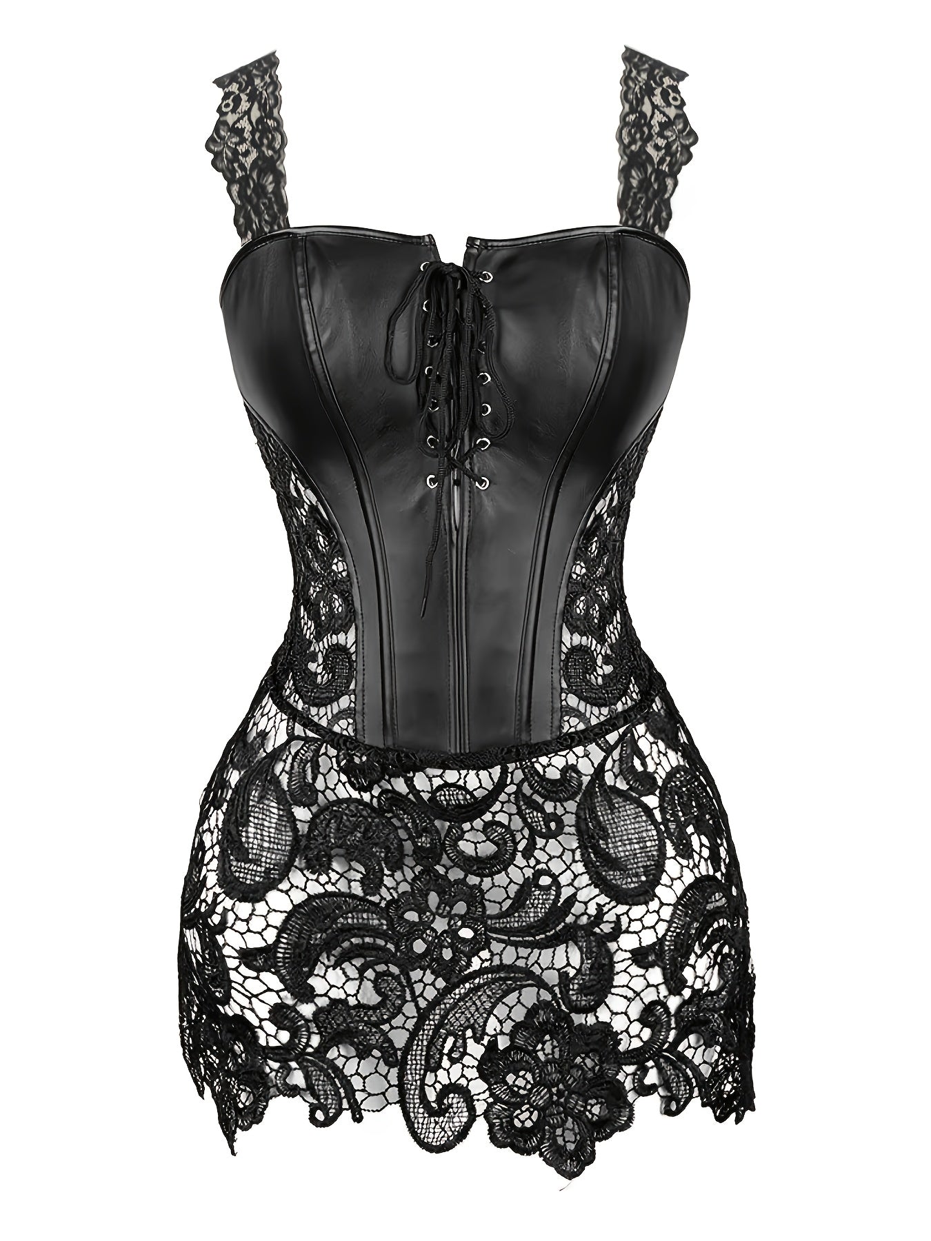 Geometrical- Cordert simili cuir dentelle  sexy