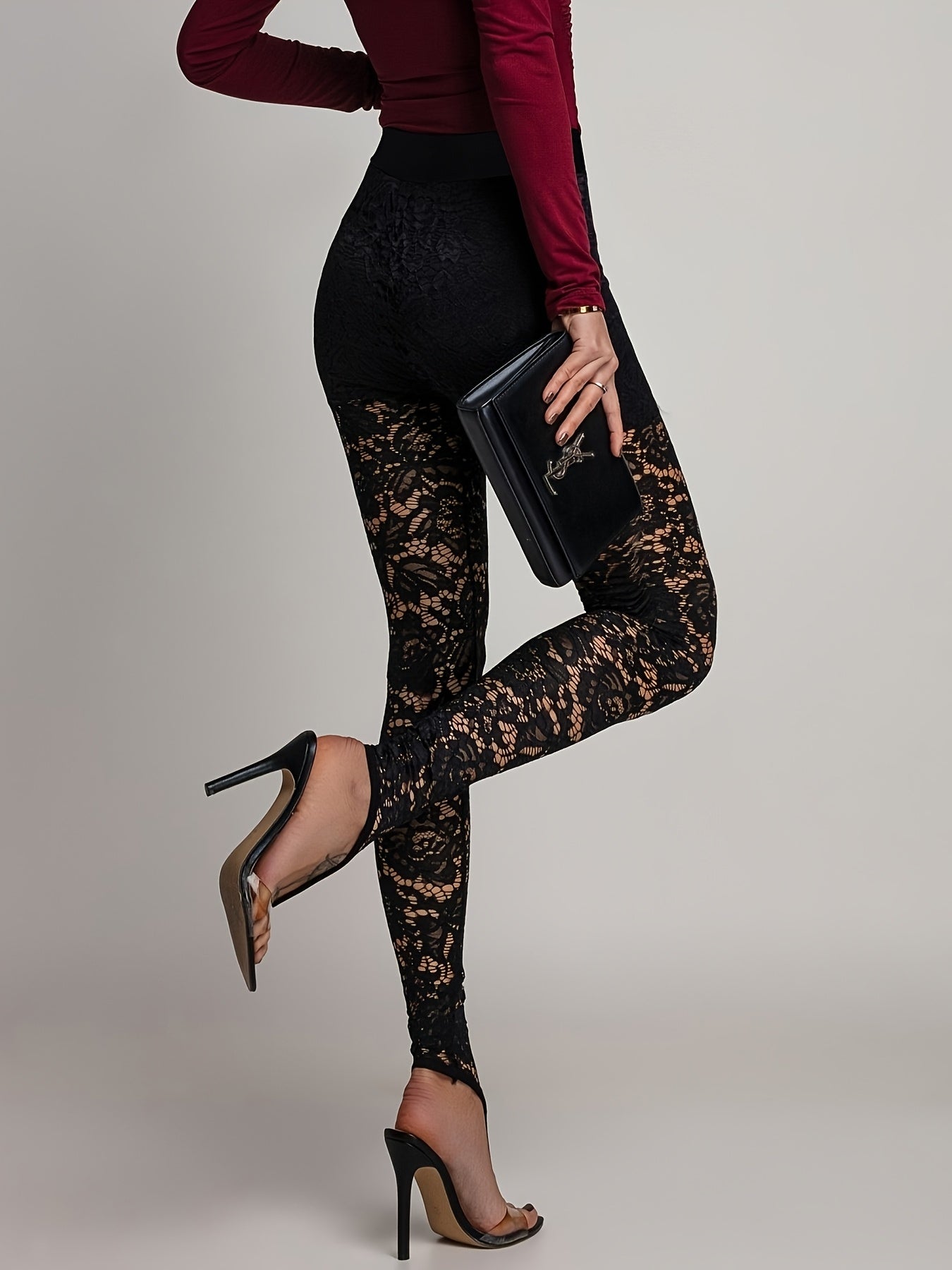 Ladies Fashion Double Layered Lace Tights