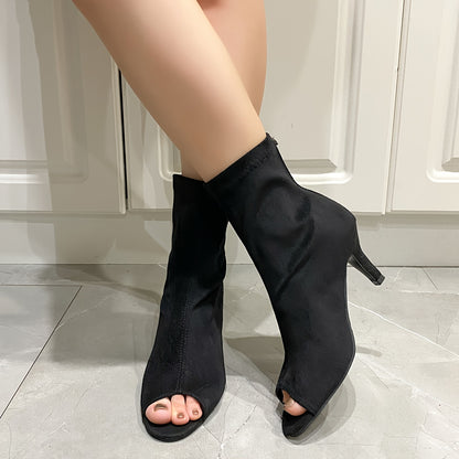 Fashionboot- bottine fermé danse heels RUBBER/7cm