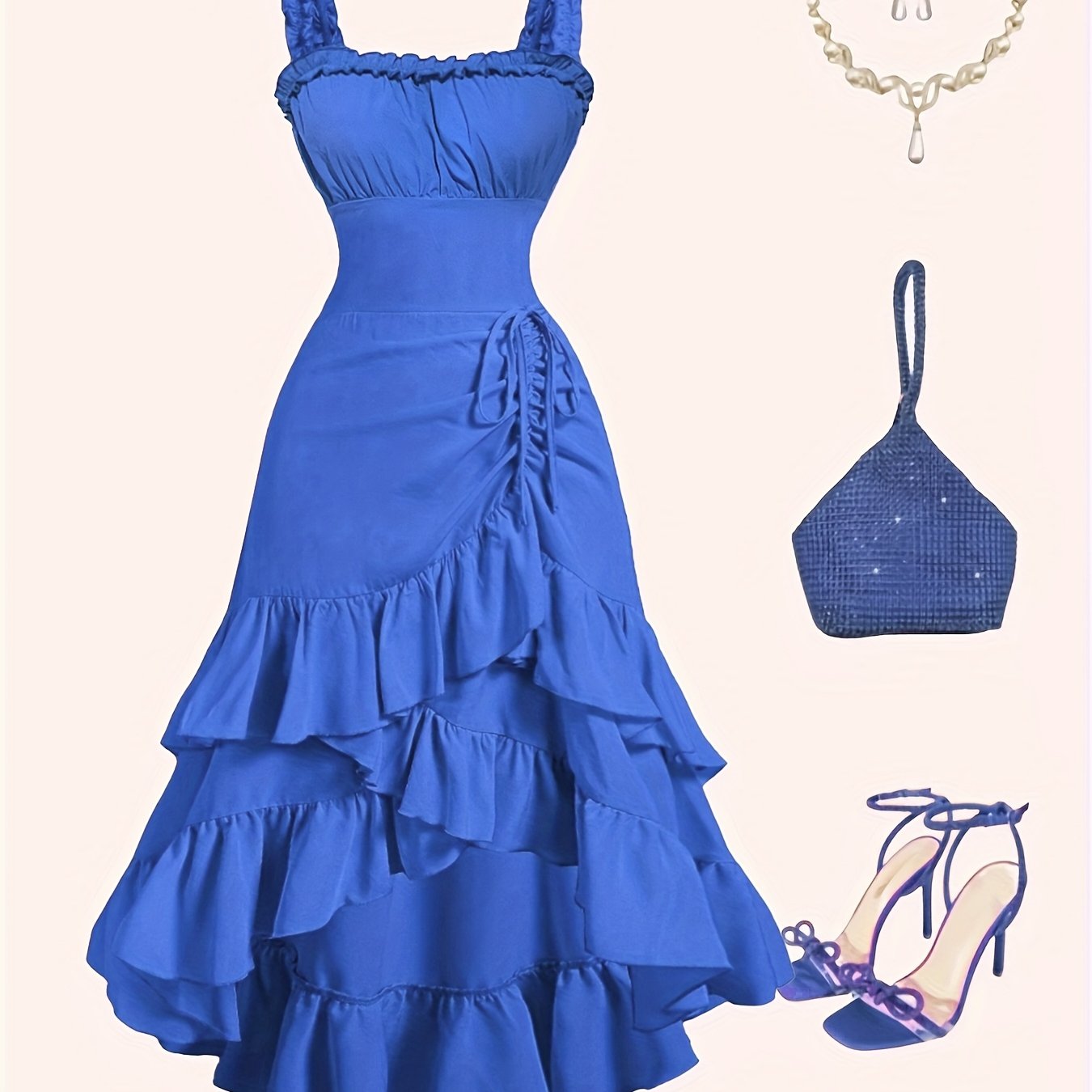 Perta-Robe longue latine élégante sans manches