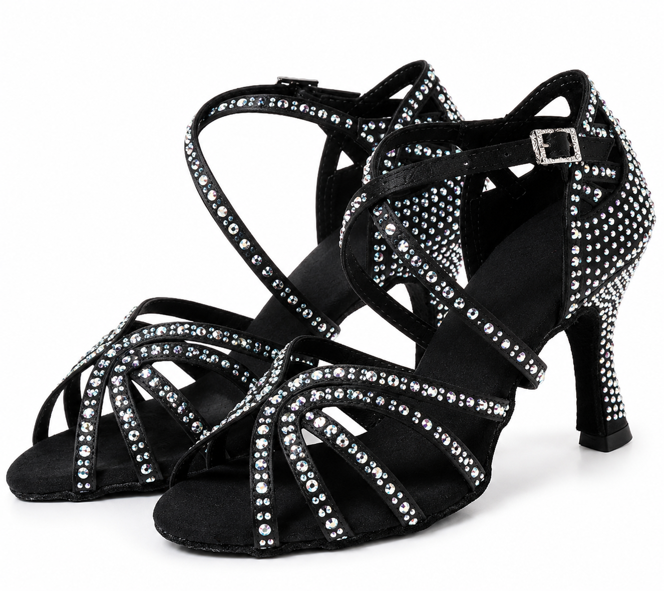 Mireylys Noire- chaussures de danse latine 7,5 cm RUN