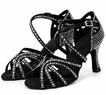 Mireylys Noire- chaussures de danse latine 7,5 cm RUN