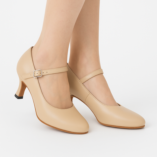 Tanglia - Chaussures de Danse Moderne En Cuir Femme Beige ou Noir