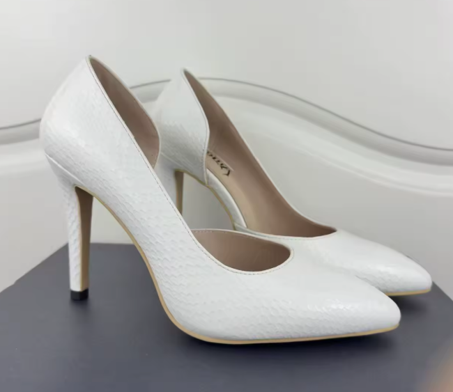 Xalana Blanc- Escarpin à talon