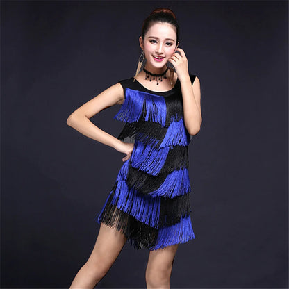 Rubine - Robe danse latine Franges