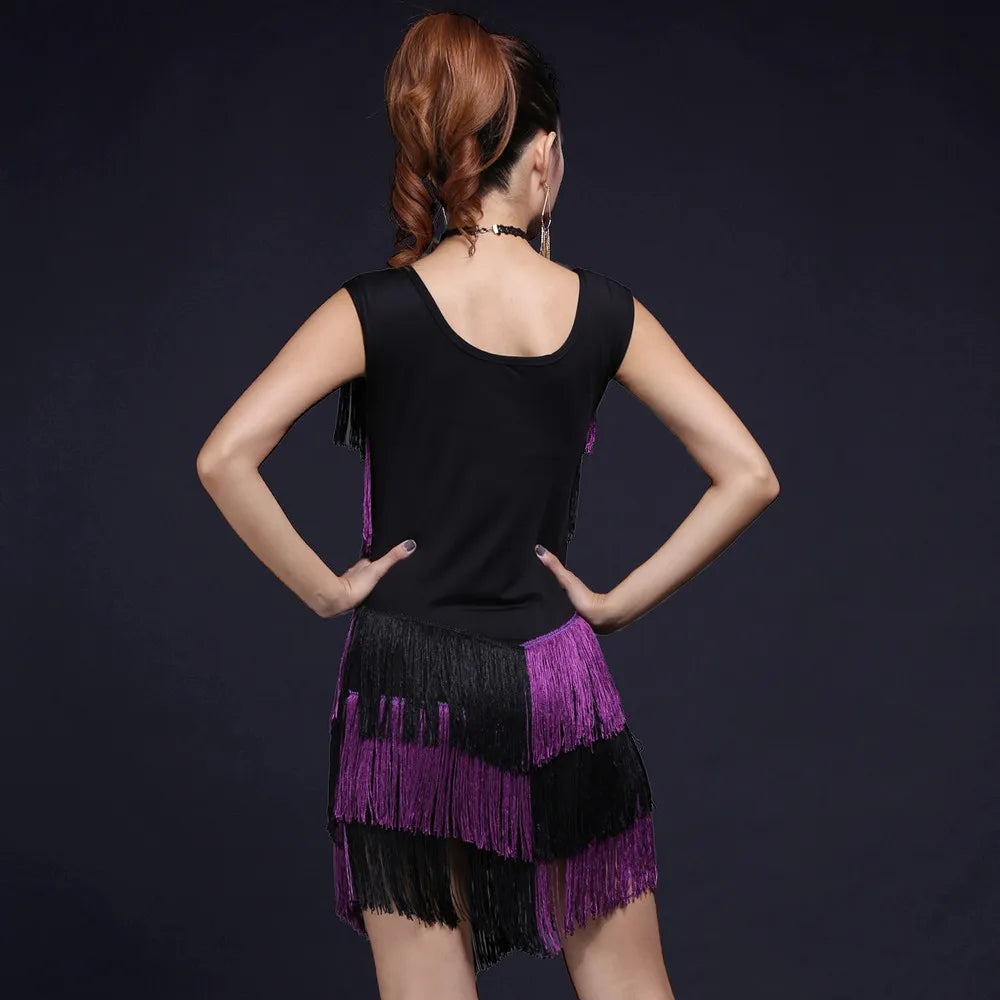 Rubine - Robe danse latine Franges