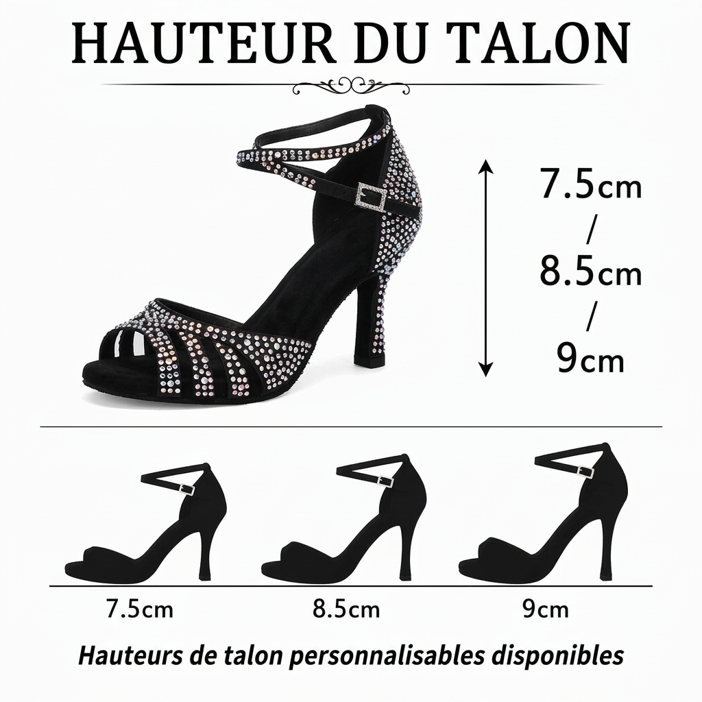 Strassia - Chaussure danse latine strass personnalisable