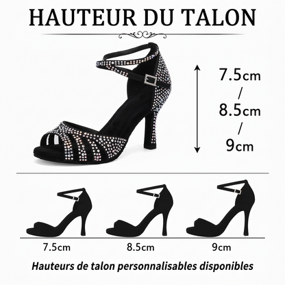 Strassia - Chaussure danse latine strass personnalisable