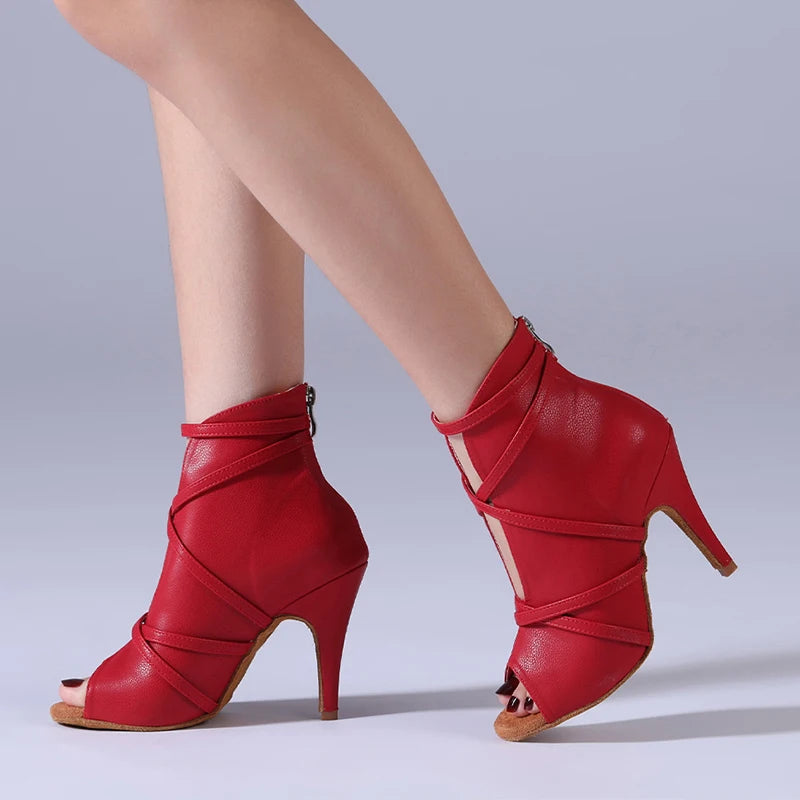 Volta - Chaussures de danse latine sexy rouge, marron ou noir femmes