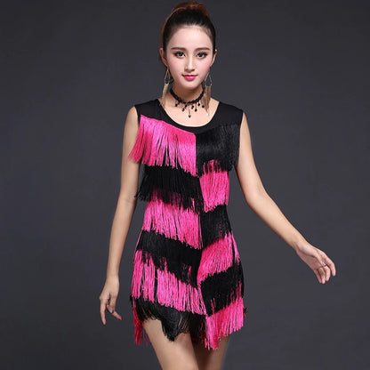 Rubine - Robe danse latine Franges