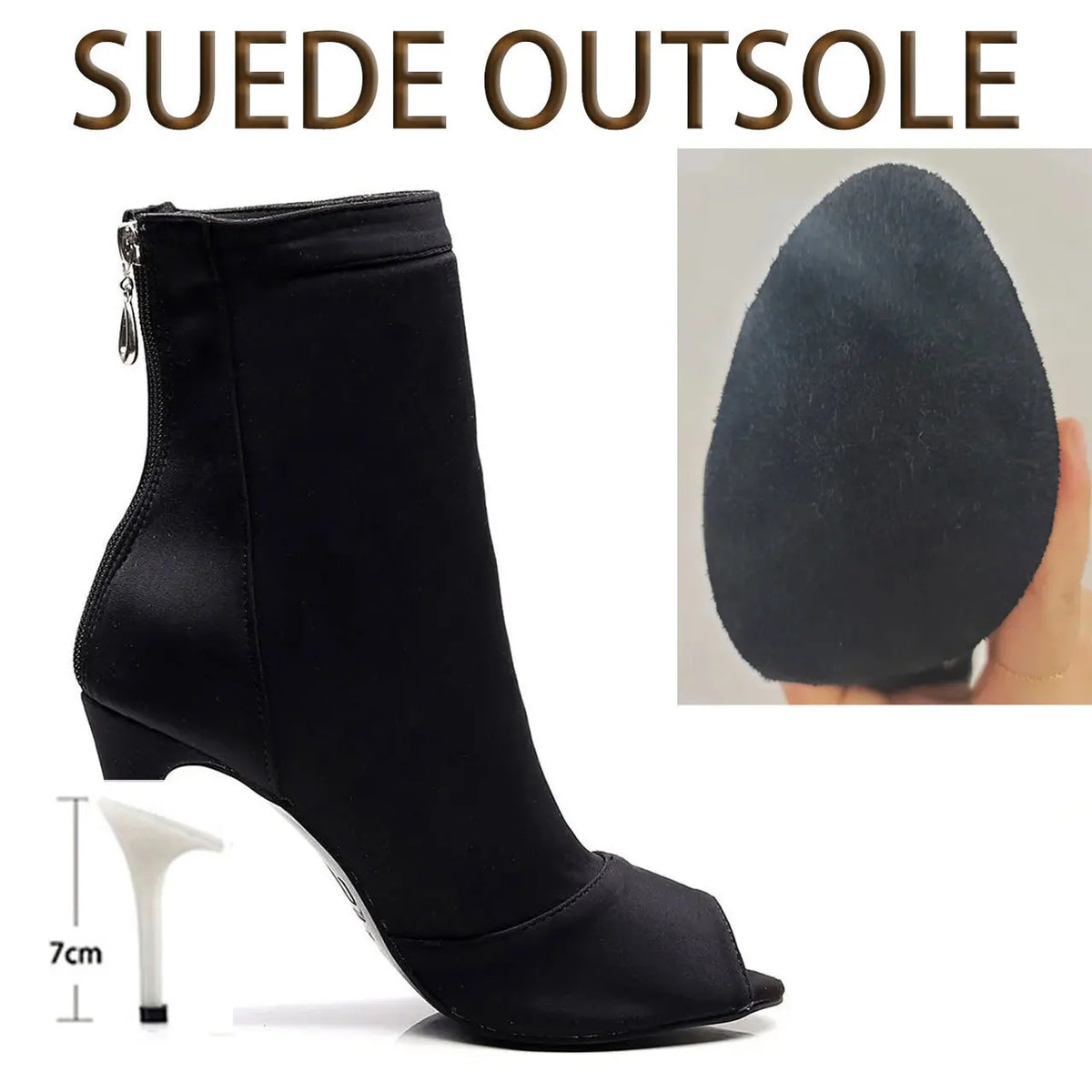 Carmina bordeaux - Bottines de danse bout ouvert talon aiguille