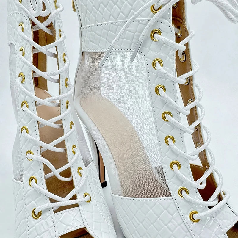Blanca blanc - Bottes de danse blanches en maille