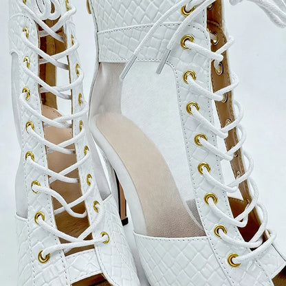 Blanca blanc - Bottes de danse blanches en maille