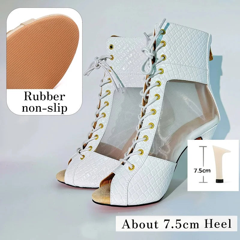 Blanca blanc - Bottes de danse blanches en maille