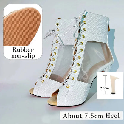 Blanca blanc - Bottes de danse blanches en maille