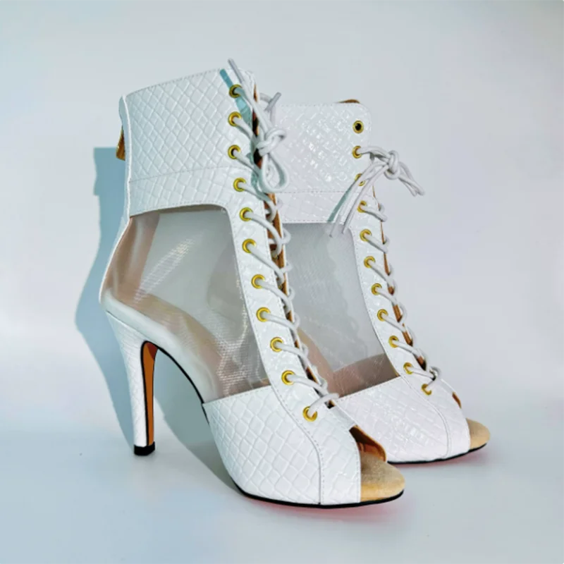 Blanca blanc - Bottes de danse blanches en maille