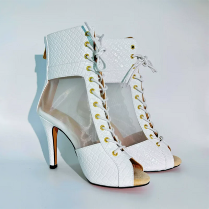 Blanca blanc - Bottes de danse blanches en maille