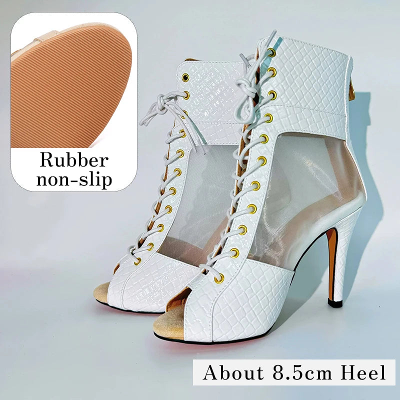 Blanca blanc - Bottes de danse blanches en maille