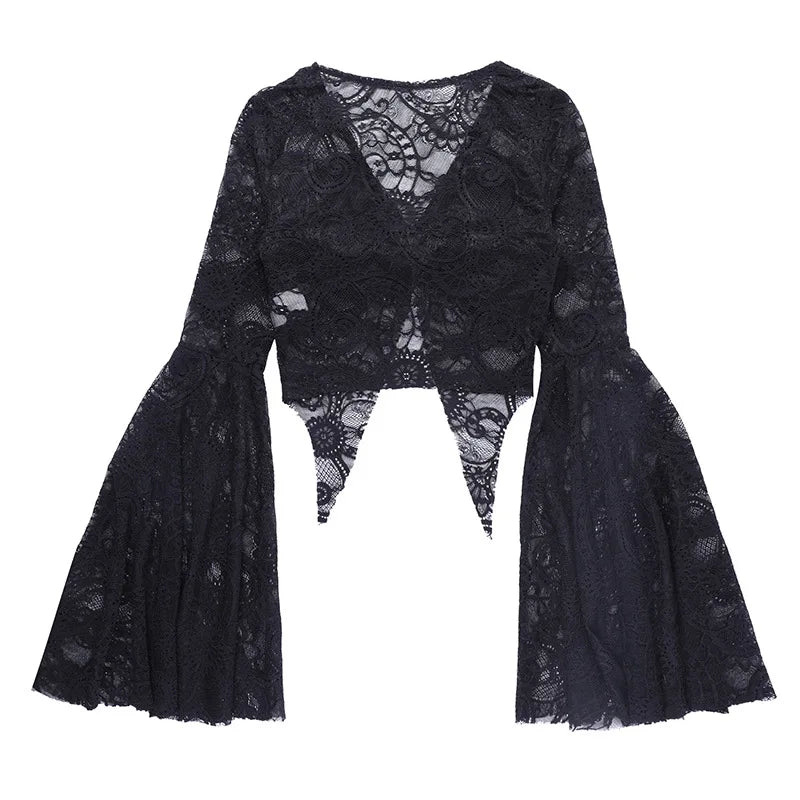 Dranea - Vêtement noir dentelle