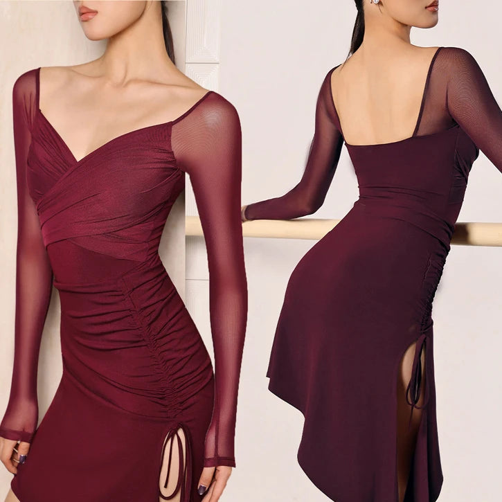 Vitalia- Robe danse latine col V