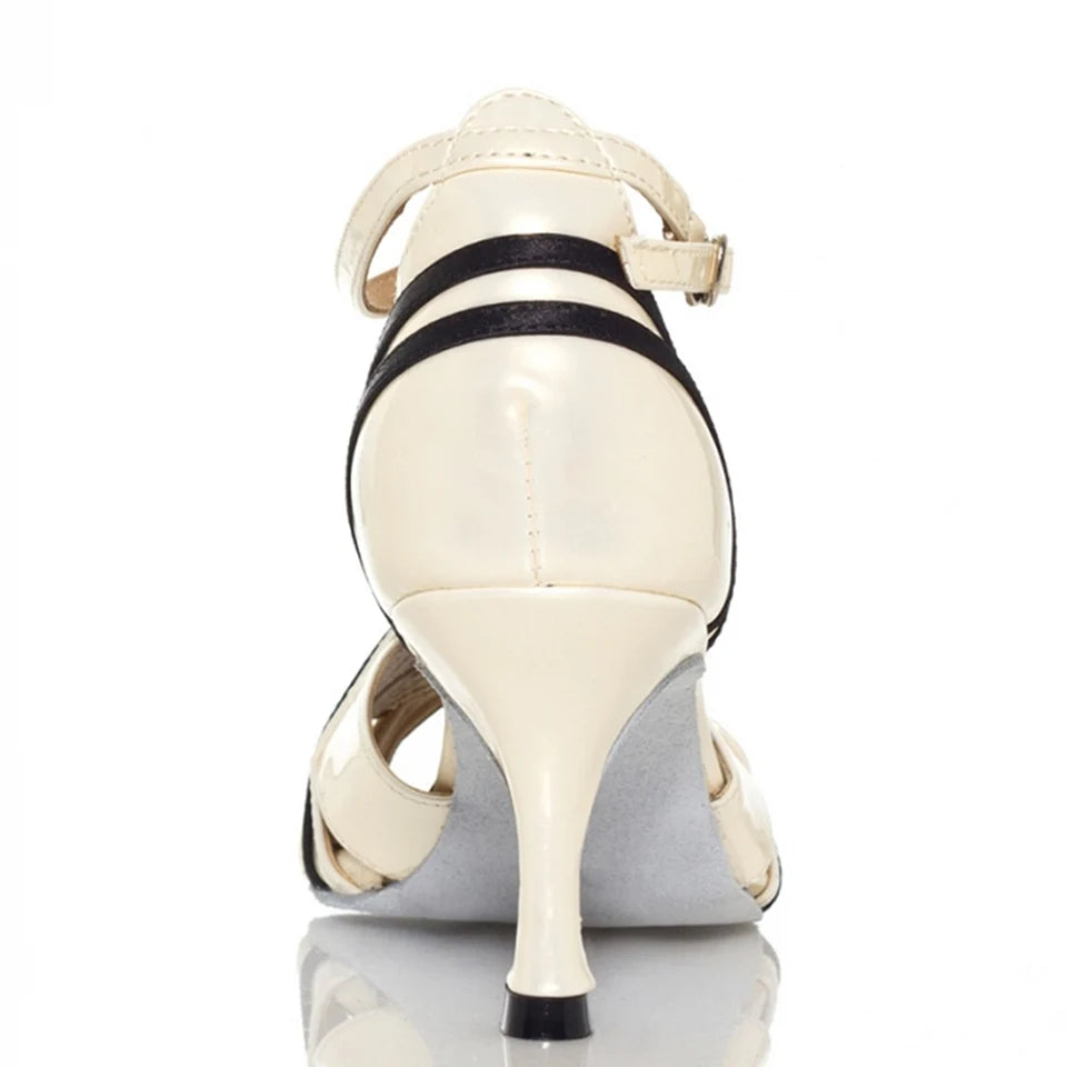 Rumbia beige - Sandales de danse latine semelle daim