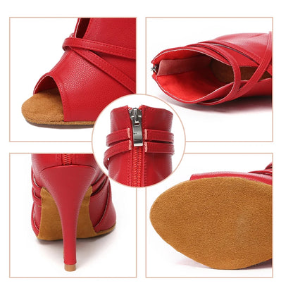 Volta - Chaussures de danse latine sexy rouge, marron ou noir femmes