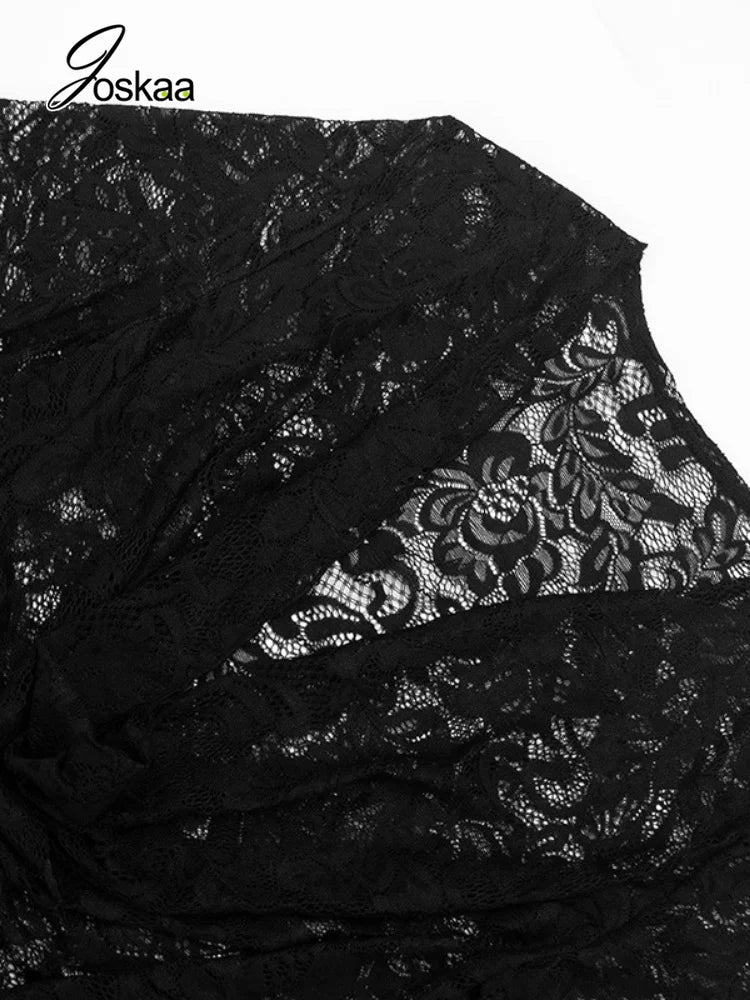 Noctalia - Combinaison dentelle noire manches évasées