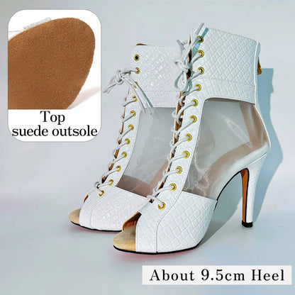 Blanca blanc - Bottes de danse blanches en maille
