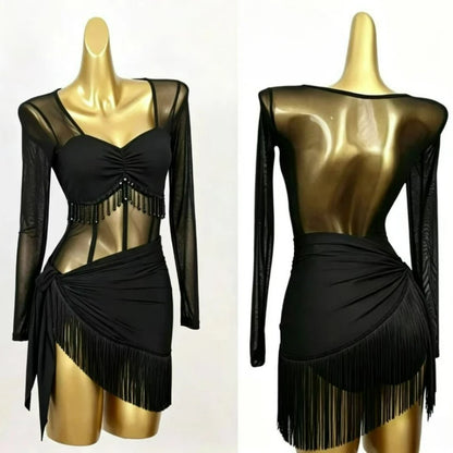 Rylsya - Robe de danse latine noir