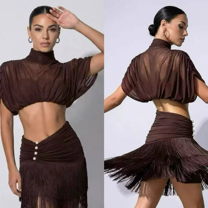 Xeladyn - Robe de danse latine marron