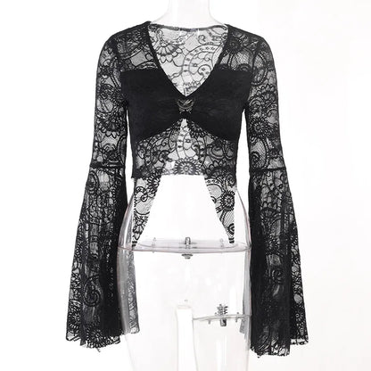 Dranea - Vêtement noir dentelle