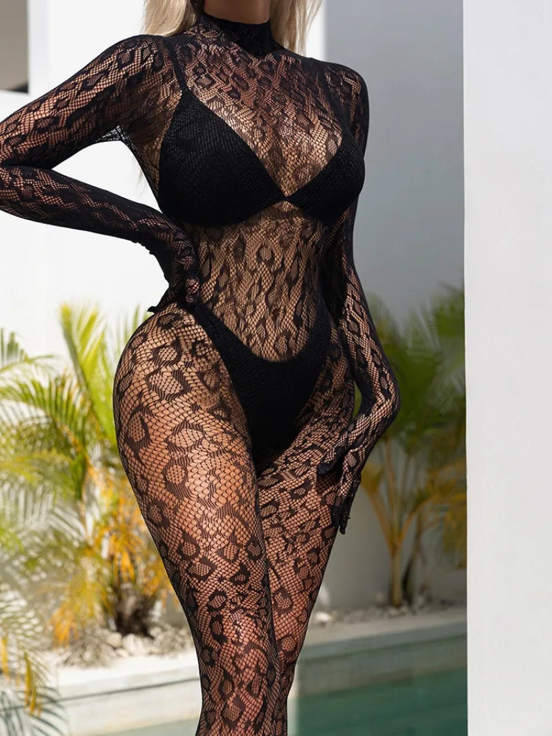 Mirelle - Body résille manches longues