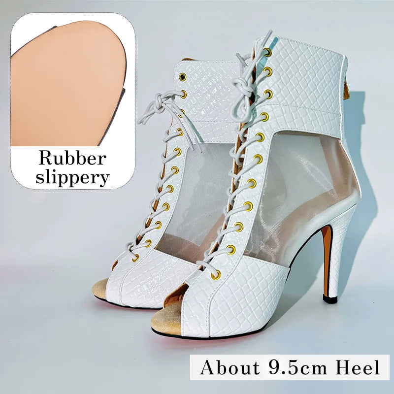 Blanca blanc - Bottes de danse blanches en maille