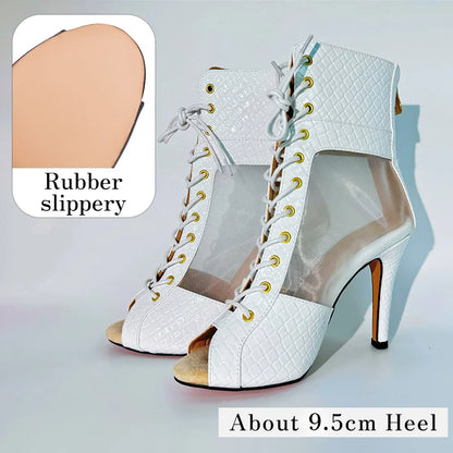 Blanca blanc - Bottes de danse blanches en maille