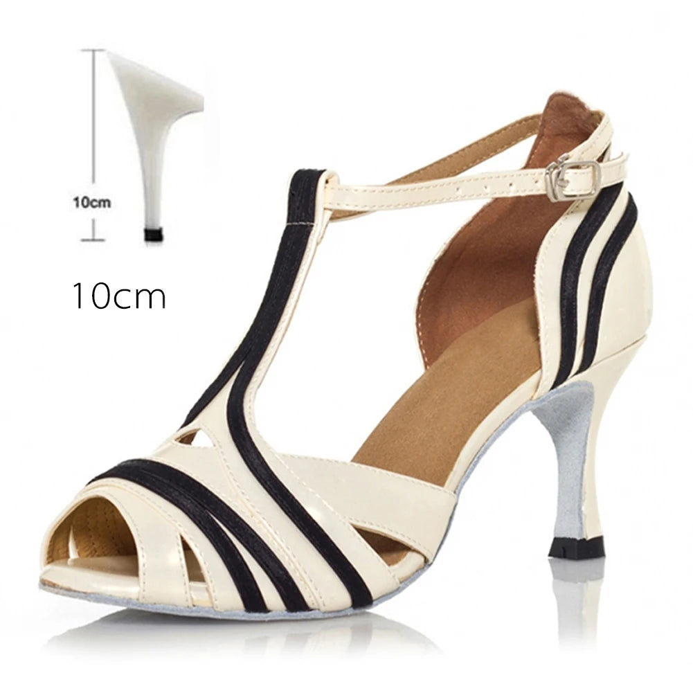 Rumbia beige - Sandales de danse latine semelle daim