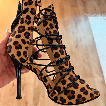 Zana Leopard - Bottine Heels Talons élégant personnalisable