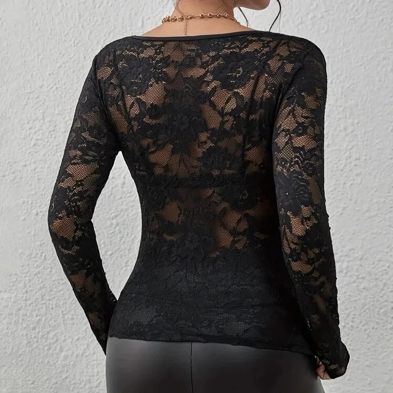 Xelatira - Haut noir dentelle