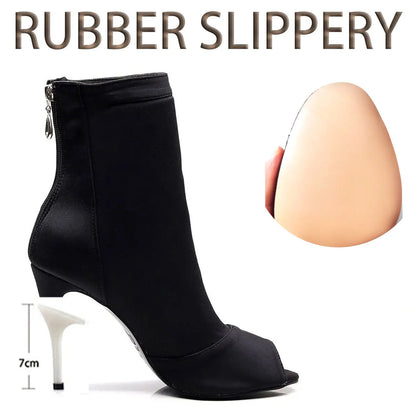 Carmina bordeaux - Bottines de danse bout ouvert talon aiguille
