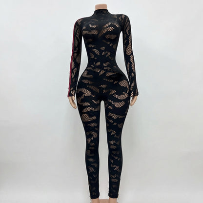 Hilty- Combinaisons sexy en maille transparente