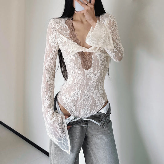 Newlia-Body transparent dentelle