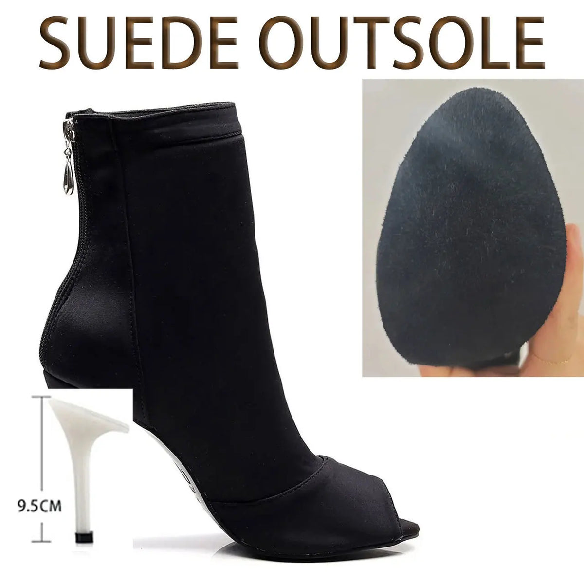 Carmina bordeaux - Bottines de danse bout ouvert talon aiguille