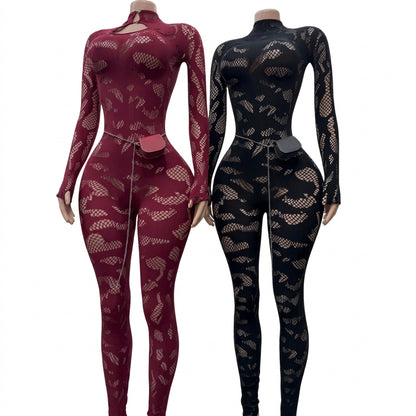 Hilty- Combinaisons sexy en maille transparente