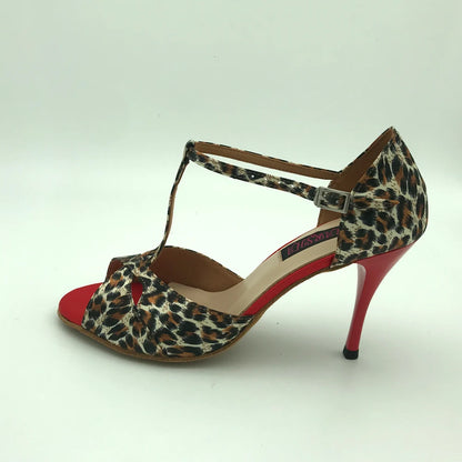 Leonia - Chaussures de danse latine satin léopard