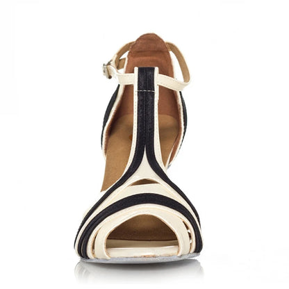 Rumbia beige - Sandales de danse latine semelle daim
