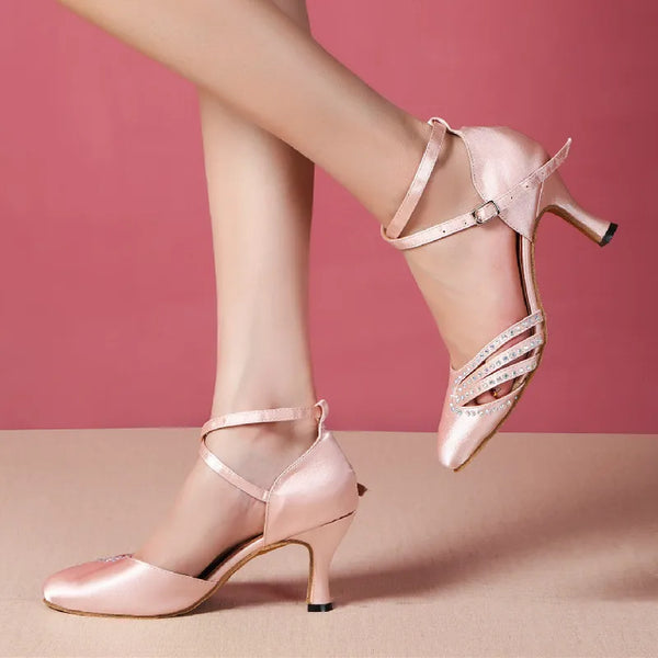 Lasalsa- Chaussure fermée danse latine rose poudré #NewMY